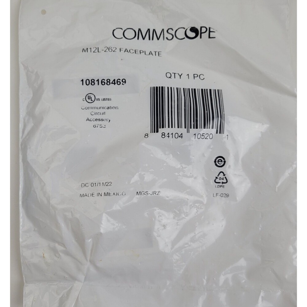 COMMSCOPE M12L-262 - Two Port L-Type Flush Mount Faceplate, White